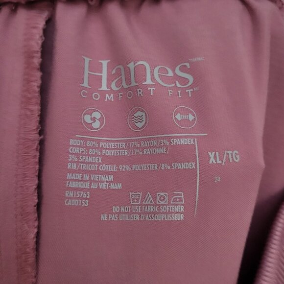 Hanes Women's Straight-Leg Pink Mauve Scrub Pants - Picture 7 of 8